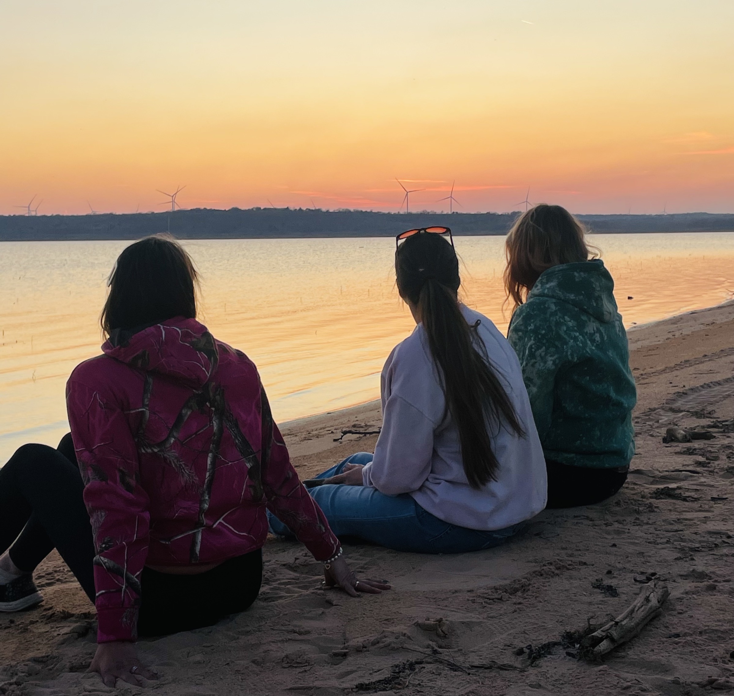 Sunset on Kaw Lake beach
